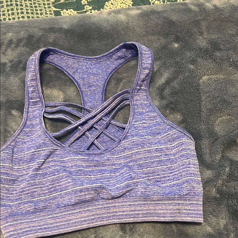 Women's Purple Strappy Sports Bra